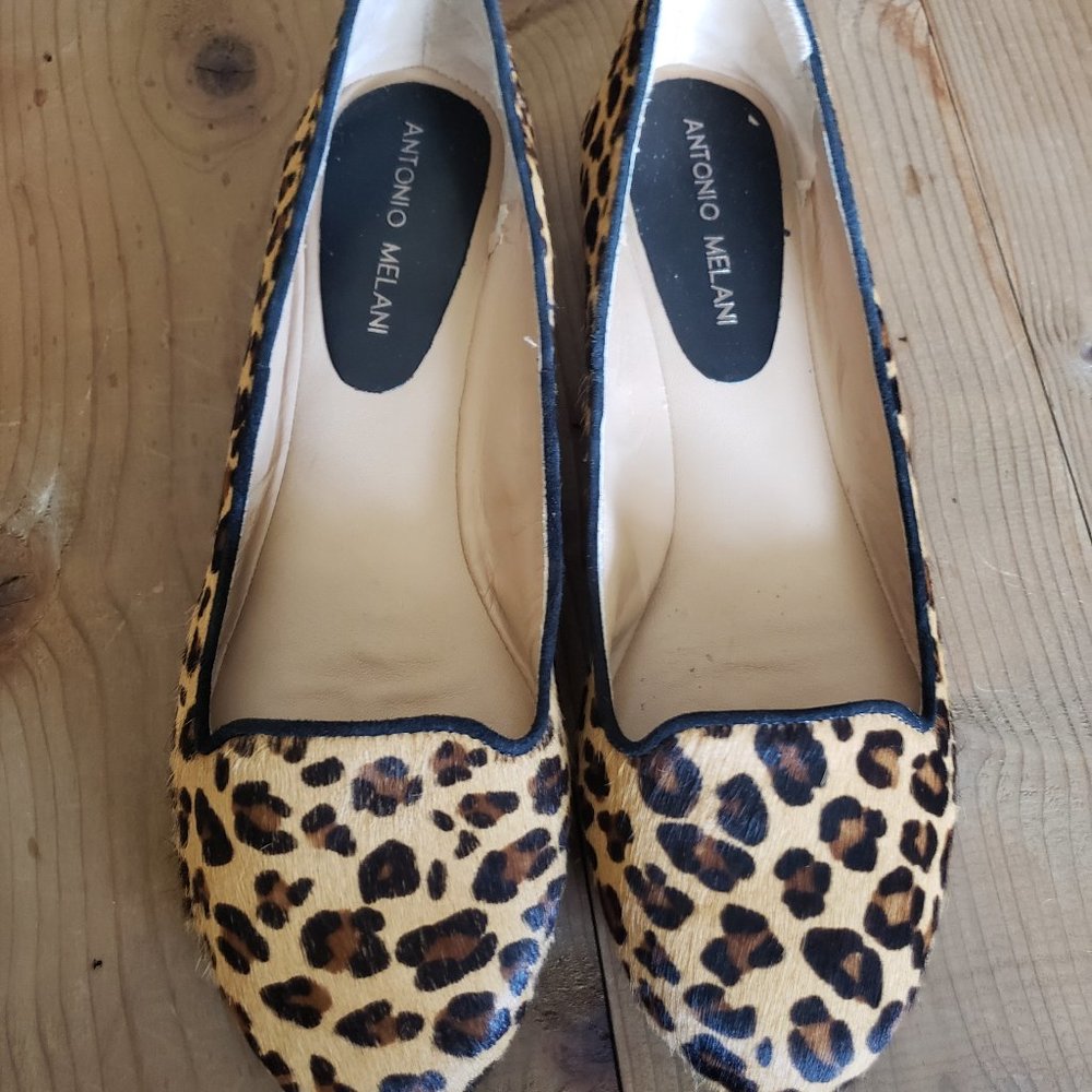 Antonio Melani Genuine Leather Leopard Print flats